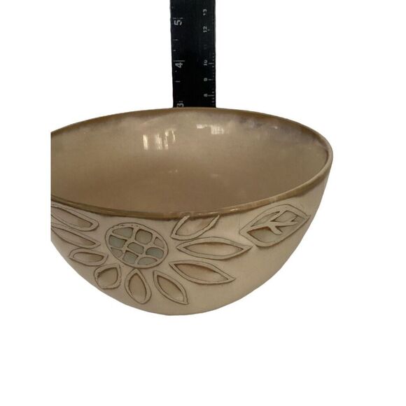 PFALTZGRAFF Daisy Chain Cereal Bowls 6” Diameter 3” Tall Beige Flower Set Of 2 - Picture 4 of 6